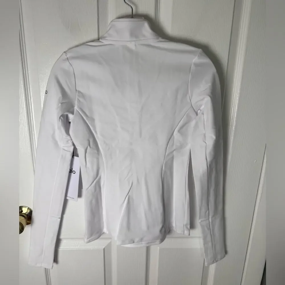 Alo Yoga Alosoft 1/2 Zip Rapid Pullover in White XS